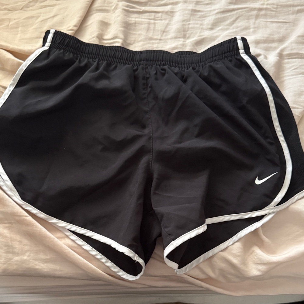 Nike Women's Black and White Athletic Shorts